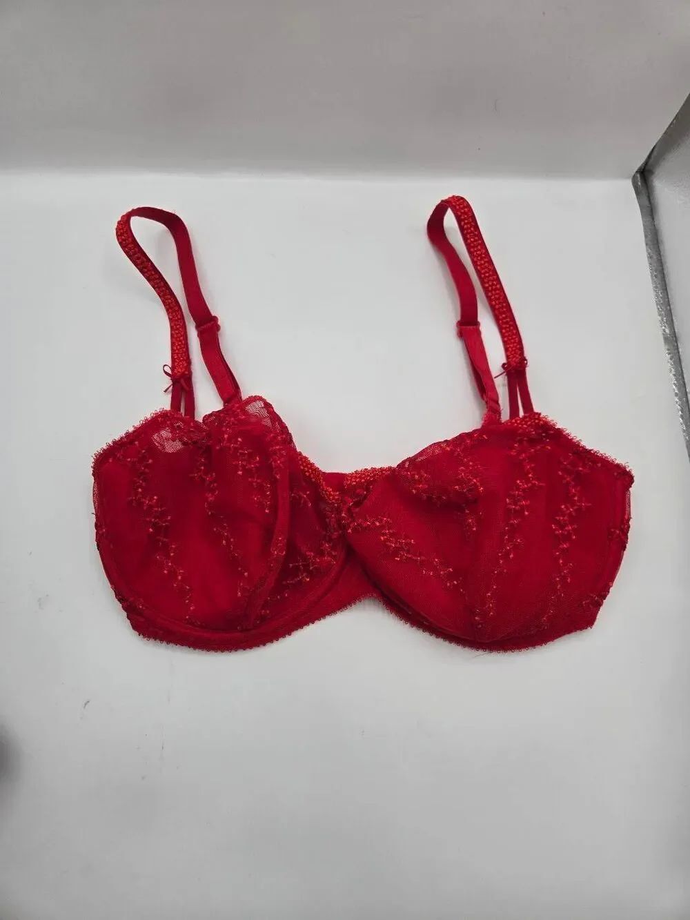Marie Jo Red Balcony Bra UK 32E Lace